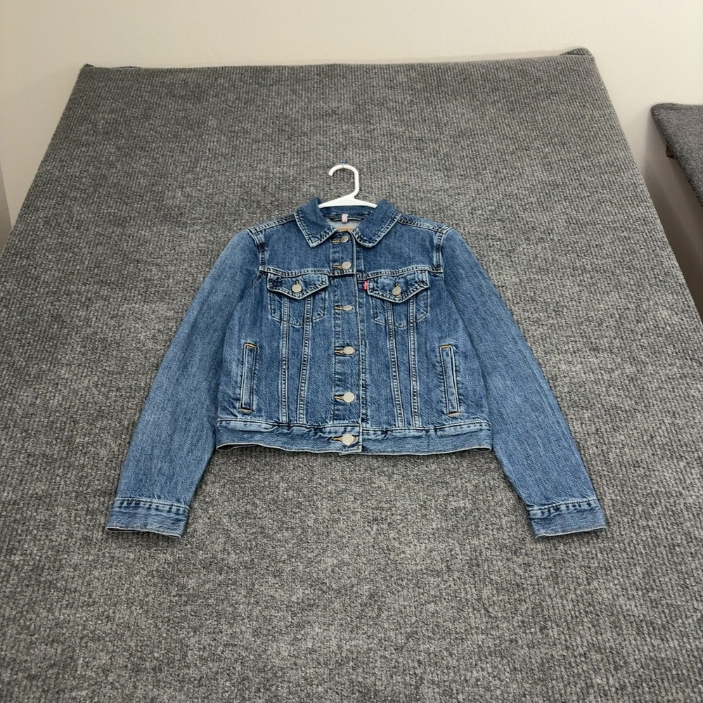 Levis Denim Jacket Womens S Blue Cotton Trucker Casual Classic Western